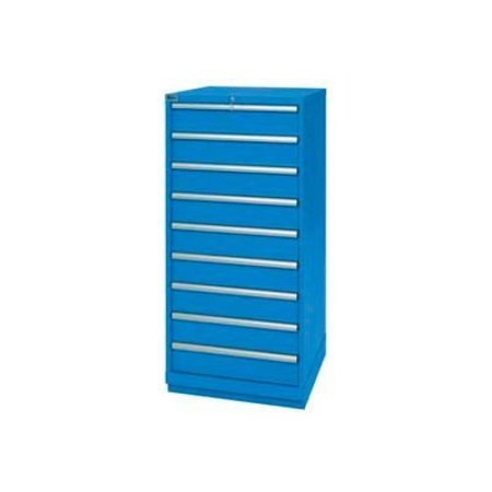 LISTA INTERNATIONAL ListaÂ 9 Drawer Standard Width Cabinet 59-1/2" H - Bright Blue, Keyed Alike XSSC1350-0903BBKA
